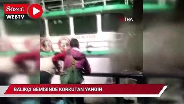 Sarıyer açıklarında balıkçı gemisinde korkutan yangın