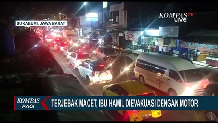 Terjebak Macet Arus Balik, Ibu Hamil Terpaksa Dievakuasi dengan Motor