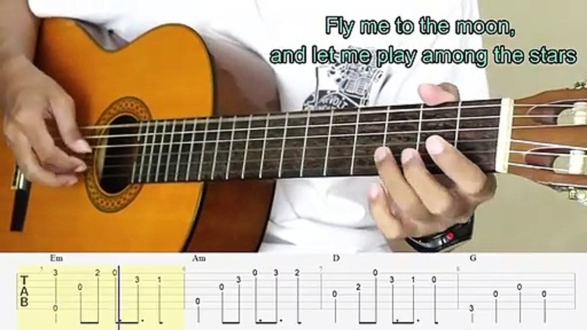 Fingerstyle Guitar Tutorial - Fly Me To The Moon - video Dailymotion