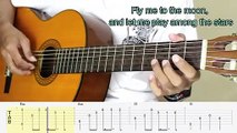 Fingerstyle Guitar Tutorial - Fly Me To The Moon