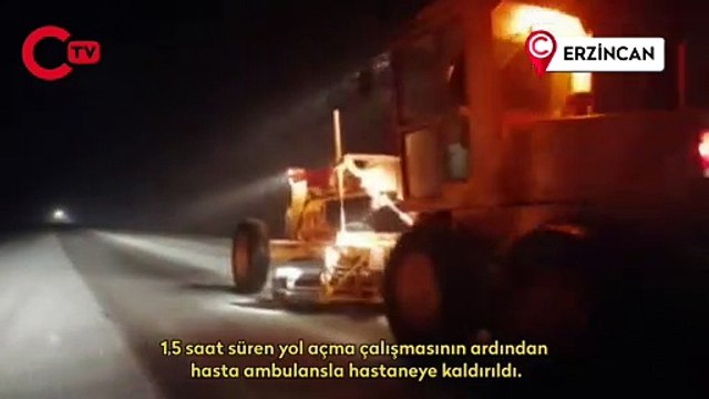 Kardan yolu kapanan köydeki hasta için ekipler seferber oldu