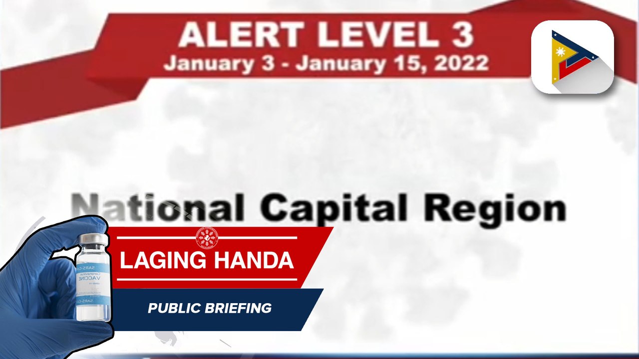 Alert Level 3, ipinatutupad na sa Metro Manila simula ngayong araw hanggang Enero 15