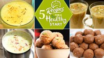 5 Recipes For A Healthy Start | Turmeric Milk | Pinni Ke Laddu | Masala Milk | Immunity Booster Food