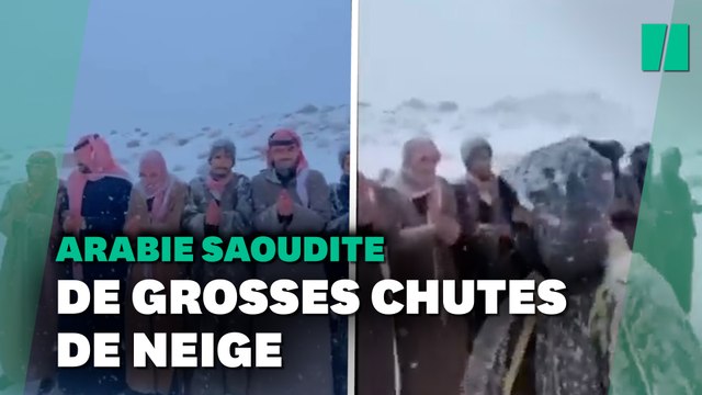 La neige accueillie par des chants traditionnels en Arabie Saoudite