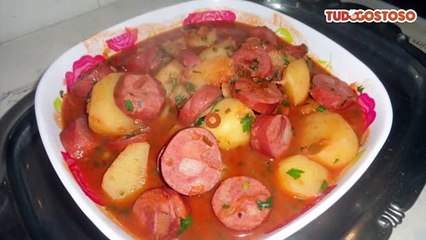 Linguiça calabresa com batata