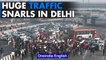 Delhi: Huge traffic jams as BJP protests AAP's excise policy | Oneindia News