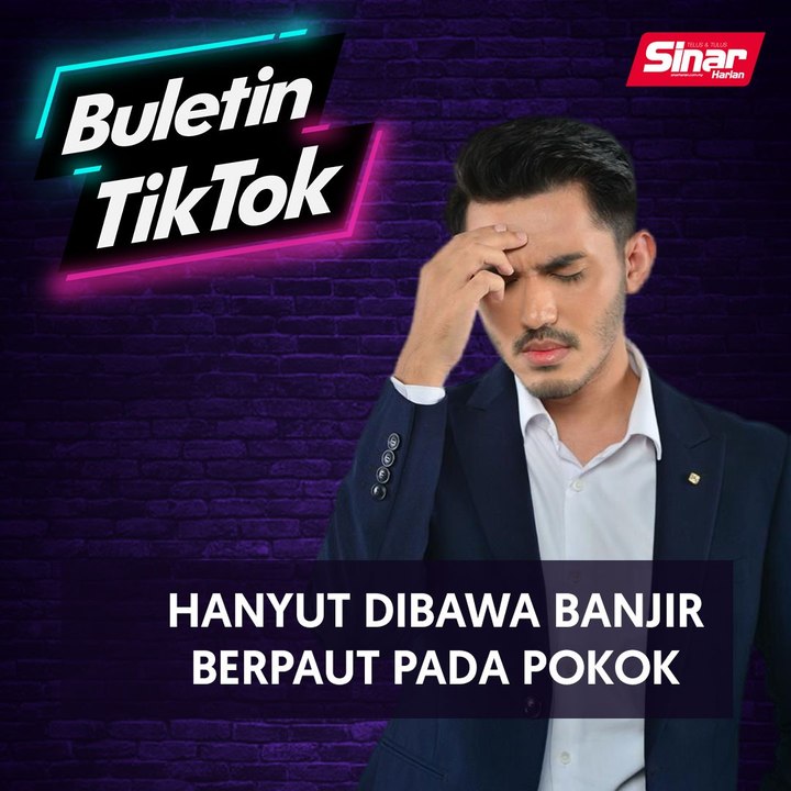 Hanyut dibawa banjir, berpaut pada pokok