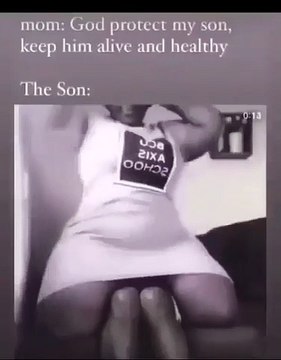 When the mom is praying for his son but see what the soon is...