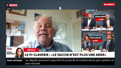 EXCLU - Le Pr Jean-Michel Claverie provoque une violente polémique en direct dans "Morandini Live" en affirmant que "le vaccin est une escroquerie et que la 3e dose ne sert à rien" - VIDEO