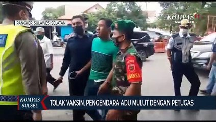 Tolak Divaksin, Pengendara Adu Mulut Dengan Petugas