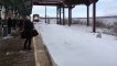 Amtrak Train Slams Passengers With Snow