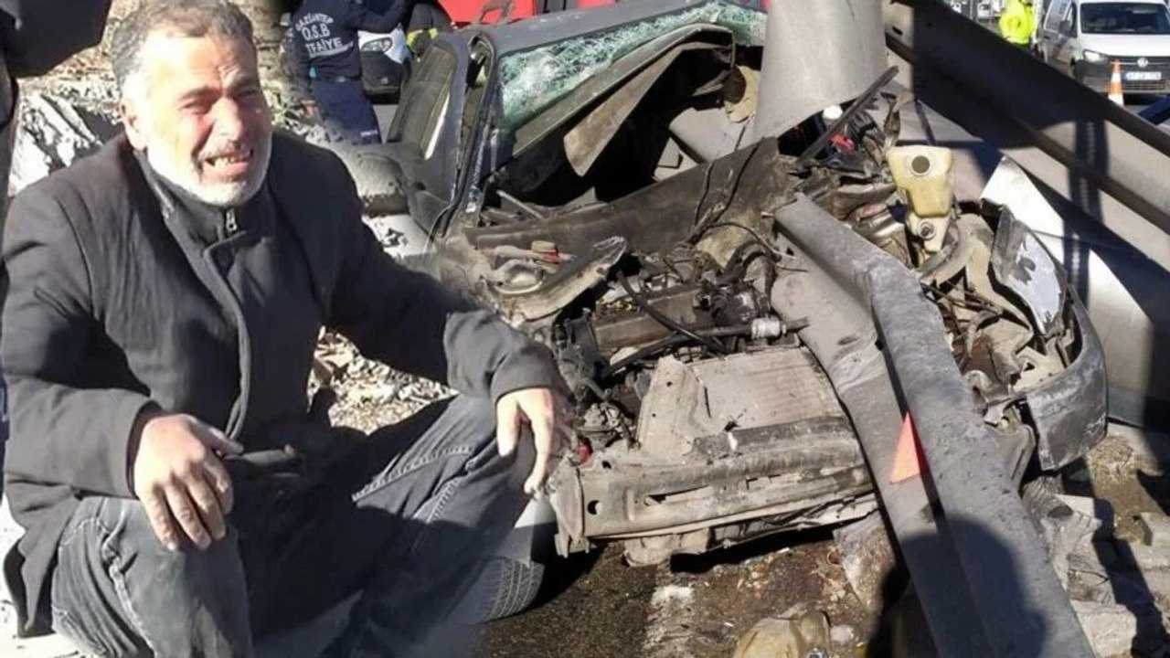 Oğlunun sağ çıktığı aracı görünce gözyaşlarına boğuldu