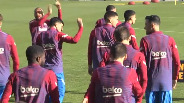 Primer entreno del año del Barça