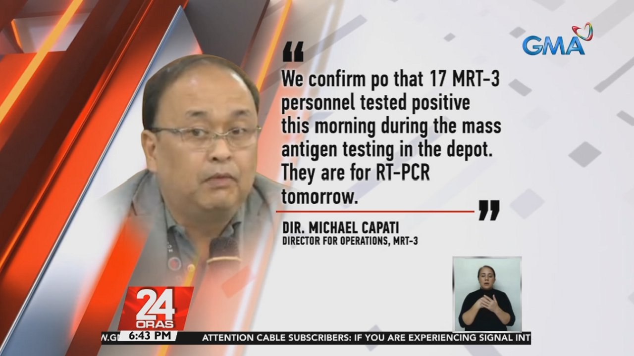17 tauhan ng MRT-3, isu-swab test bukas matapos magpositibo sa antigen test; 40 tauhan ng PPA, nagpositibo rin sa antigen | 24 Oras