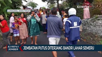 Jembatan Penghubung 2 Kecamatan Putus Diterjang Banjir Lahar Semeru