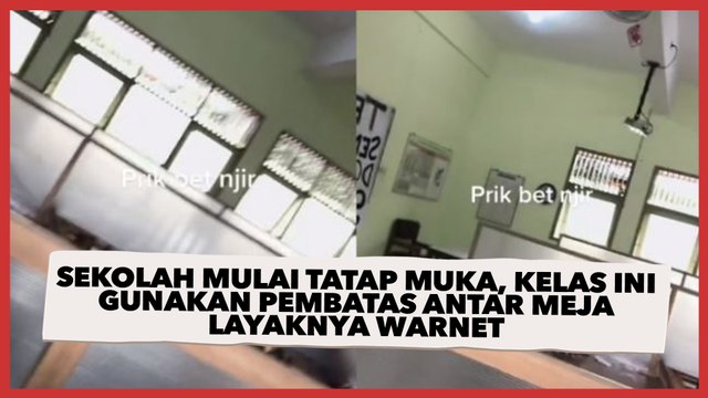 Sekolah Mulai Tatap Muka, Kelas ini Gunakan Pembatas Antar Meja Layaknya Warnet