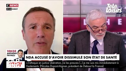 Nicolas Dupont-Aignan scandalisé par un bandeau à l'antenne de CNews
