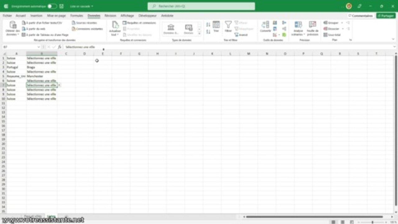 Comment réinitialiser (vider) une liste déroulante en cascade sur Excel ?