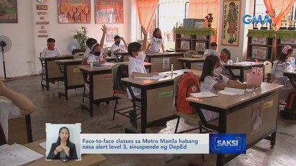 Face-to-face classes sa Metro Manila habang nasa alert level 3, sinuspende ng DepEd | Saksi