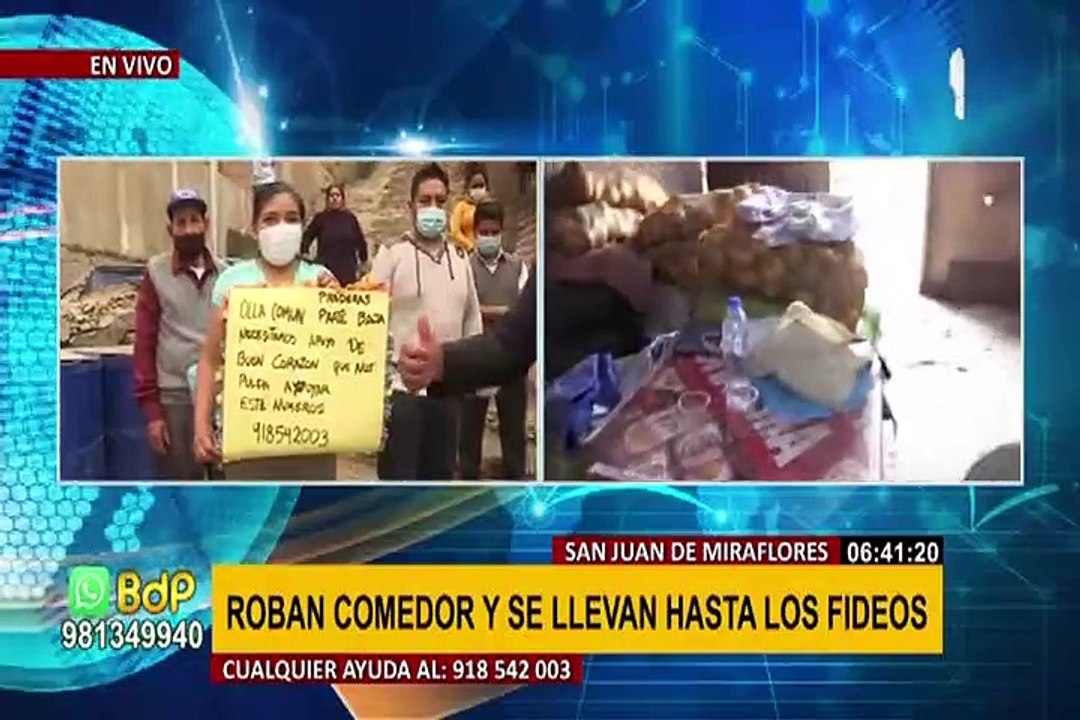 SJM: roban utensilios y alimentos de comedor popular durante celebraciones por Año Nuevo