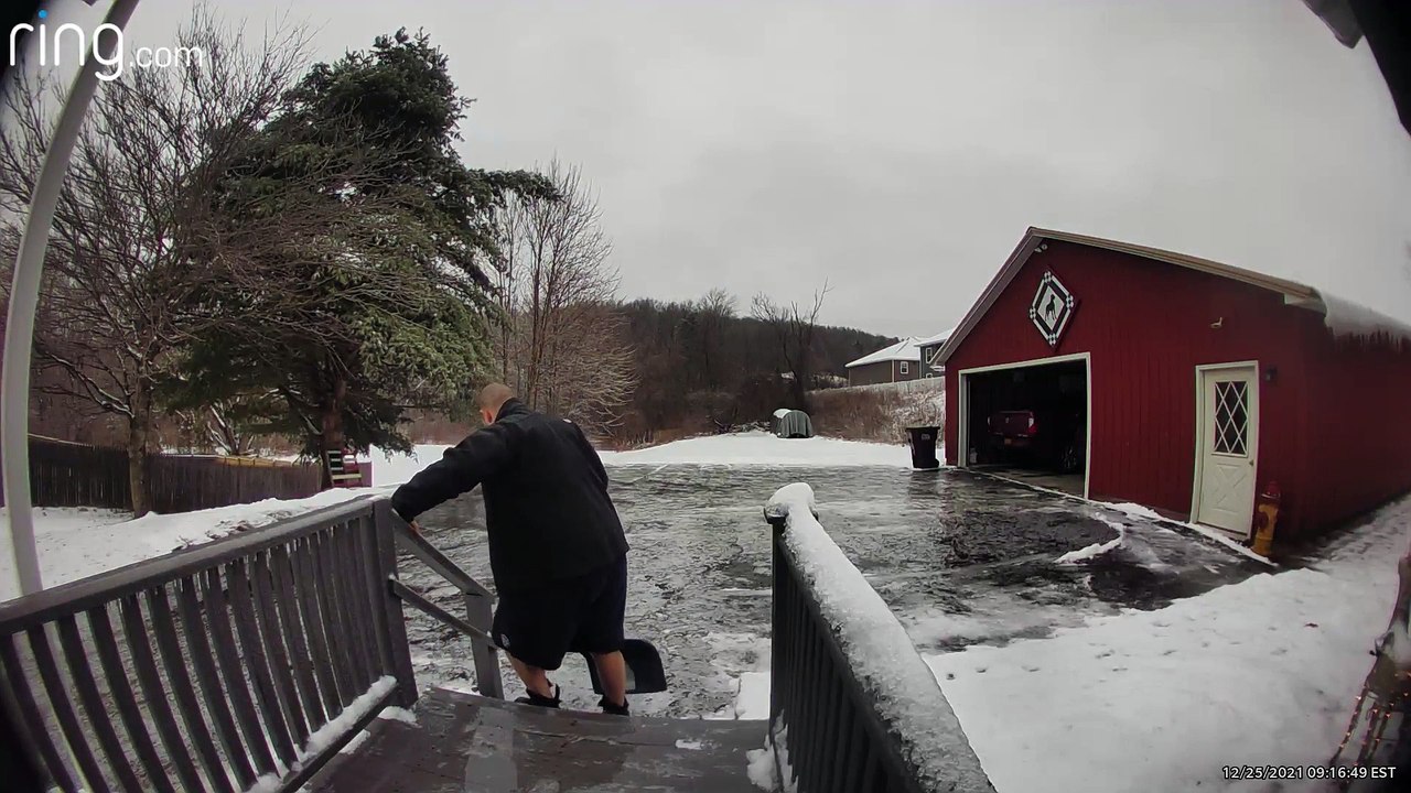 Slick Steps Cause Cautious Man to Slip