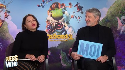 Скачать видео: Qui gagnerait Koh-Lanta ? Qui aurait su faire du feu ? : Emma et Antoine de Caunes (Les Croods 2) se livrent au Guess Who