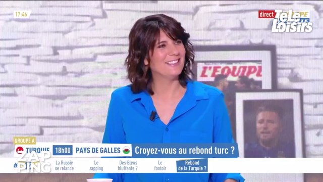Estelle Denis tacle Raymond Domenech et sa tenue en direct sur L'Equipe TV