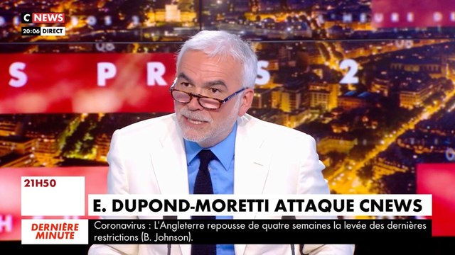 Pascal Praud réagit aux propos d'Éric Dupond-Moretti, qui considère que CNews est la chaîne de Marine Le Pen