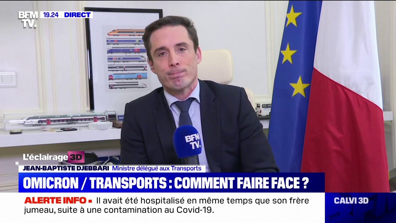 Jean-Baptiste Djebbari: "Si vous avez un besoin impératif de boire ou de manger dans le train, vous pourrez retirer votre masque rapidement et le remettre tout de suite après"