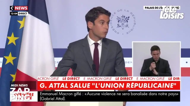 Je ne sais pas qui vous a communiqué cette information Selon Gabriel Attal, non, Emmanuel Macron n'a pas été prévenu de la dangerosité du gifleur avant son bain de foule