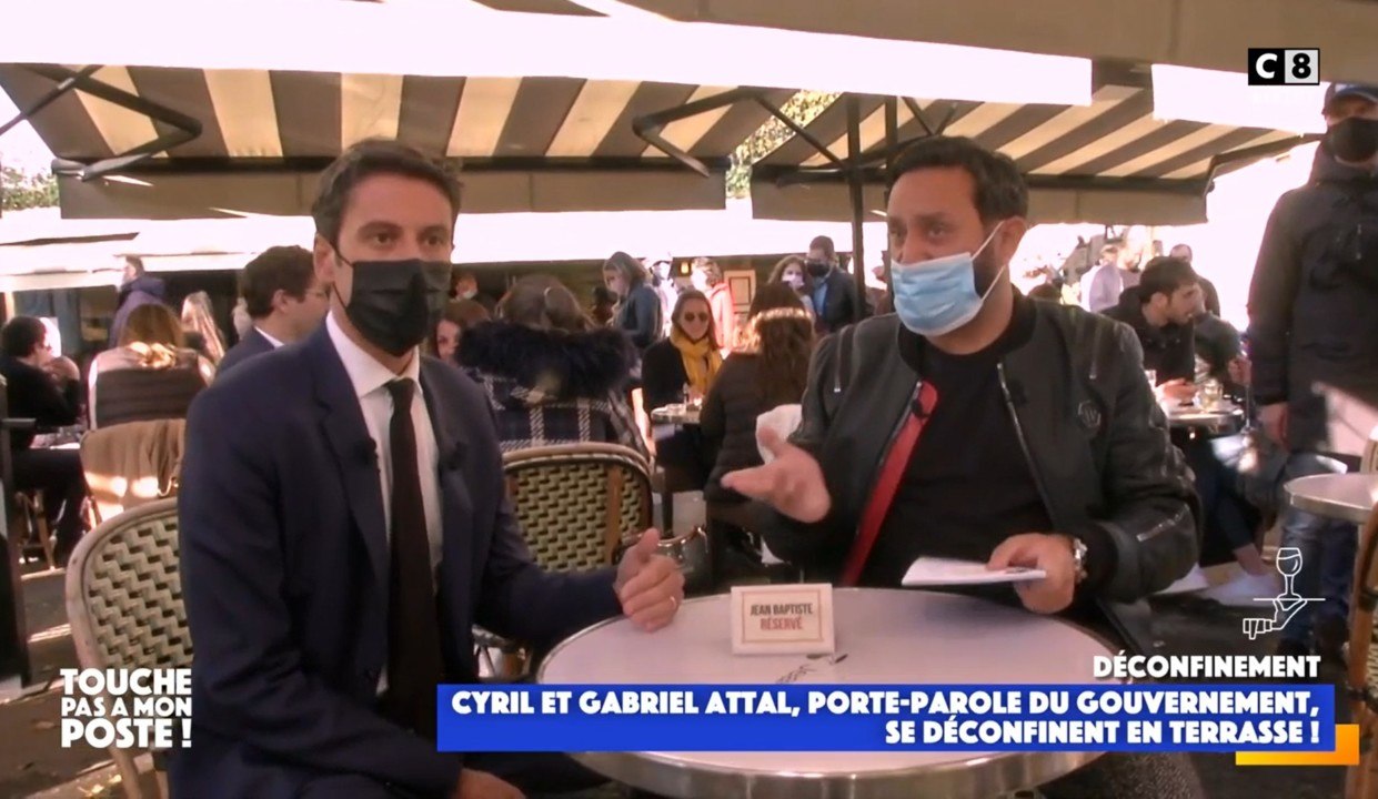 Gabriel Attal et Cyril Hanouna célèbrent ensemble la réouverture des terrasses dans TPMP