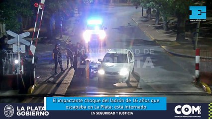 El impactante  choque del ladrón de 16 años que escapaba en La Plata: está internado