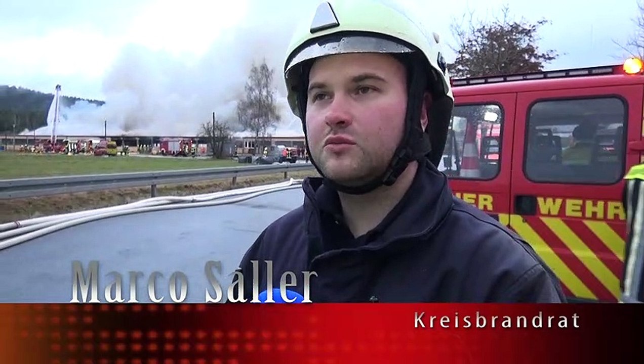 Großbrand einer Lagerhalle