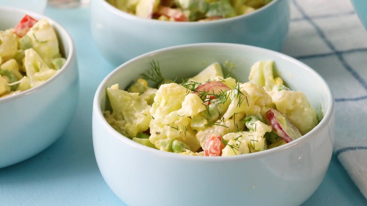 Healthy Cauliflower and Edamame Salad