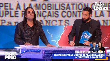 En colère, Francis Lalanne menace de quitter le plateau de TPMP après son appel à destituer Emmanuel Macron
