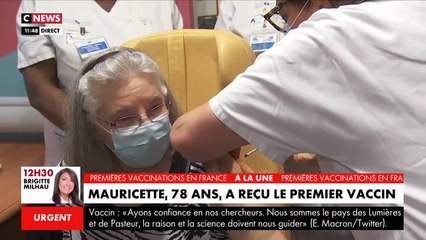 Vaccin contre la Covid-19 :  les images de la première personne vaccinée en France