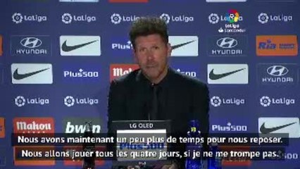 34e j. - Simeone : "Je ne pense pas à la Ligue des Champions"