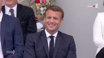 14-Juillet : Emmanuel Macron et Barbara Pompili hilares dans la tribune présidentielle