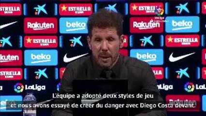 33e j. - Simeone "très heureux" de la prestation de ses joueurs contre le Barça