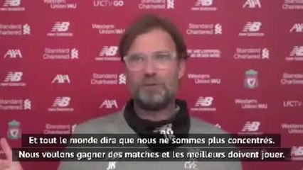 33e j. - Klopp : "On ne donne pas des matches aux jeunes comme des cadeaux de noël"