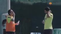 Barça - Messi en forme à l'entraînement