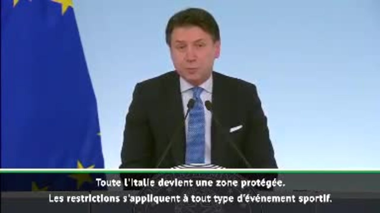 Giuseppe Conte : " En ce moment, cela n'a aucun sens de continuer les tournois sportifs"