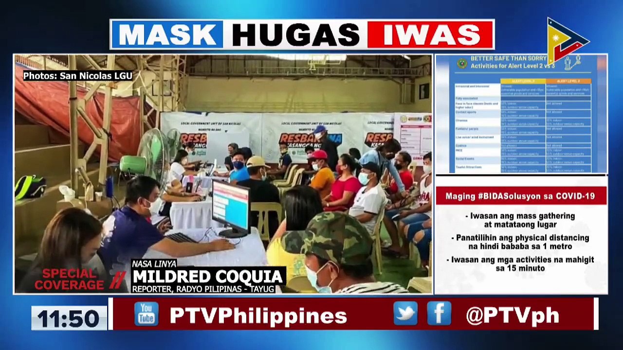 82% ng eligible population sa bayan ng San Nicolas, Pangasinan, fully vaccinated na kontra COVID-19