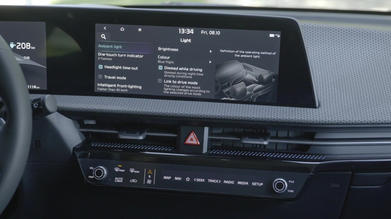 Der neue Kia EV6 - Head-up-Display mit erweiterter Realität, Hightech-Bildschirme und Premium-Sound