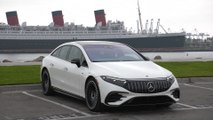 The new Mercedes-AMG EQS 53 4MATIC  in Diamond White Driving Video