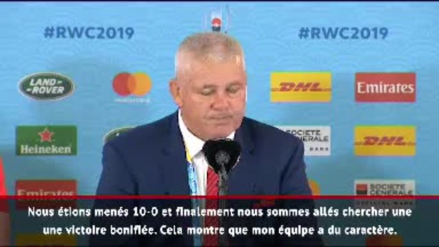 Groupe D - Gatland salue le caractère de son équipe