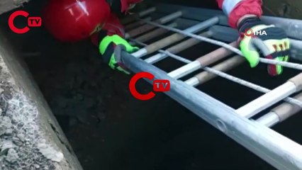 Kuyuya düşen köpek için seferber oldular