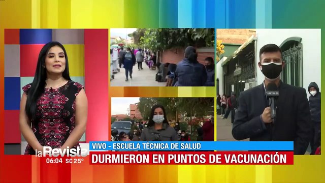 Filas en Cochabamba de personas que buscan vacunarse contra el covid