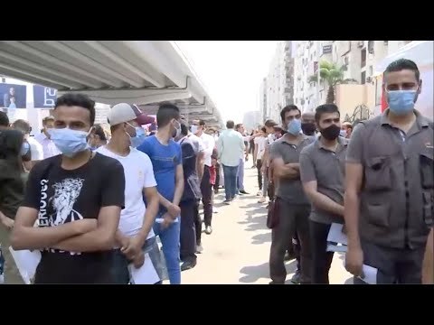 زحام في لجنة الجامعة العمالية في انتخابات مجلس الشيوخ بمدينة نصر