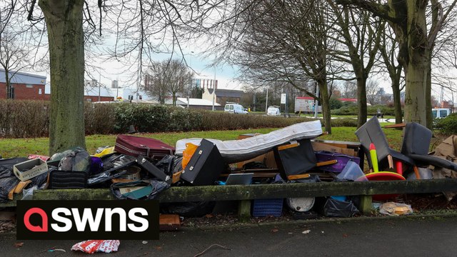 Shocking footage show piles of uncollected rubbish piled up on the streets of Birmingham after Omicron depletes refuse collectors